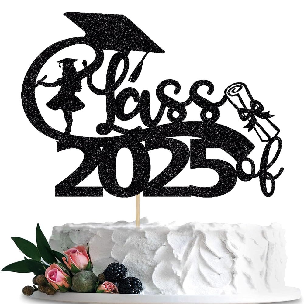BIABISD Class of 2025 Cake Topper,Happy Graduation Cake Topper,Congrats Grad 2025 Graduation Cake Decor, High School/College Graduate Celebration Party Supplies