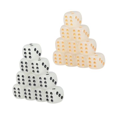 Abaodam 20pcs Small Dices Glitter Creative Mini Dice Game Playing Prop Luminous Dice