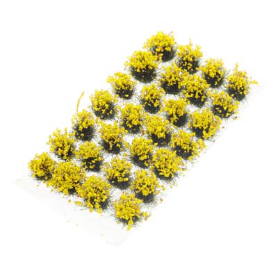Yardenfun DIY Miniature Flower Cluster Model Realistic Artificial Flower Group for Railroad Scenery Garden Diorama and House Plant Decoration Yellow