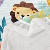 Feelyou Nursery Jungle Animals Plush Blanket Yellow Giraffe Fleece Throw Blanket Cartoon Tiger Elephant Zebra Sloth Sherpa Blanket for Kids Boys Girls Safari Animals Fuzzy Blanket Queen 90"x90" view 3