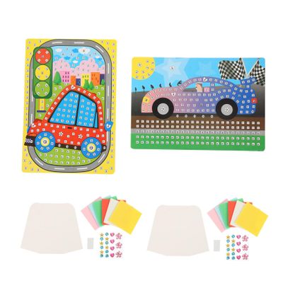 BCOATH Mosaic Stickers Art Kit for Kids - DIY Craft Set with Colorful Sticker Mosaics Perfect for Creative Play and Educational Fun 9.05 X 6.49 Inches