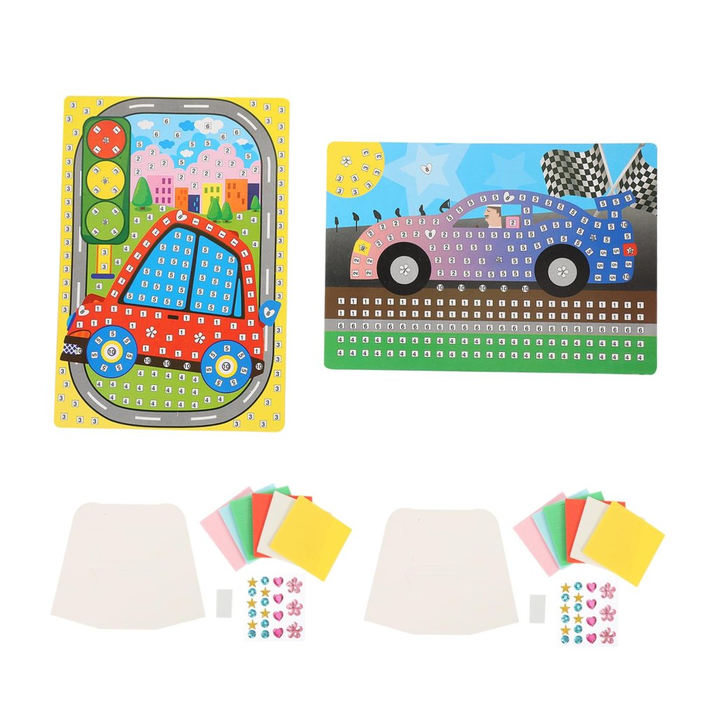 BCOATH Mosaic Stickers Art Kit for Kids - DIY Craft Set with Colorful Sticker Mosaics Perfect for Creative Play and Educational Fun 9.05 X 6.49 Inches
