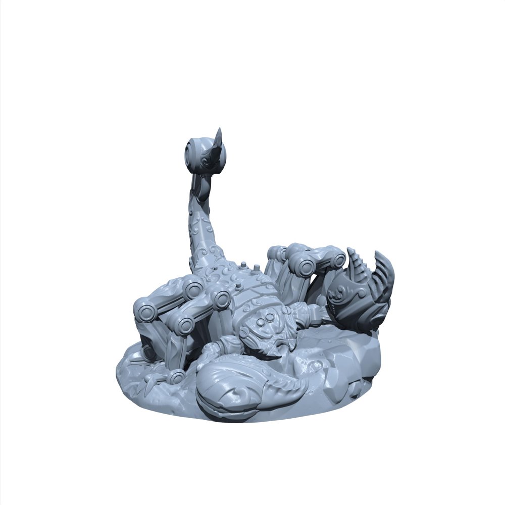 Tinkerclaw, The Iron Stinger | Clockwork Scorpion | Miniature for Tabletop Games Like D&D and War Gaming Large