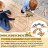 JarThenaAMCS 8 Pcs Wood Train Track Expansion Set Wooden Train Bridges Straight Wooden Train Track Accessories for Most Major Toy Train Tracks Railway view 4