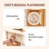 ROBOTIME Wooden Play Kitchen Set, Play Kitchen Set for Kids with Realistic Design, Kids & Toddlers Kitchen Playset with Dishwasher, Toy Kitchen Set for Boys and Girls Ages 3+ (Brown) view 4