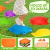 6 PCS Kids Stepping Stones Light Up Frog Balance Stones Outside Toys Ages 3-5 4-8 Plastic Jumping Step Stone Indoor Outdoor Sensory Play Toddler Obstacle Course Coordination Game 3 4 5 6 7 Year Old view 2