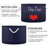 UMIRIKO Custom Name Dog Toy Box Chest with Cotton Rope Navy Blue Personalized Toy Storage Organizer Boxes Bins Baskets for Small dogs, Pet Toy Box, Dog Toy Holder view 3