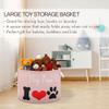 UMIRIKO Custom Name Dog Toy Box Chest with Cotton Rope Pink Personalized Toy Storage Organizer Boxes Bins Baskets for Small dogs, Pet Toy Box, Dog Toy Holder view 4