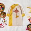A4 Yellow Kids Ao dai Vietnam Be Trai Boys Vietnamese Traditional Ao Dai For Women, Ao Dai For Women, Vietnamese Dress For Women, Ao Dai Dress For Women ao dai Tet Lunar New Year (6) view 2