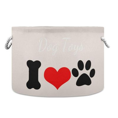 UMIRIKO Custom Name Dog Toy Box Chest with Cotton Rope Linen Personalized Toy Storage Organizer Boxes Bins Baskets for Small dogs, Pet Toy Box, Dog Toy Holder