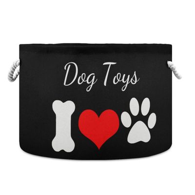 UMIRIKO Dog Toy Box Chest with Cotton Rope Black Toy Storage Organizer Boxes Bins Baskets for Small dogs, Pet Toy Box, Dog Toy Holder