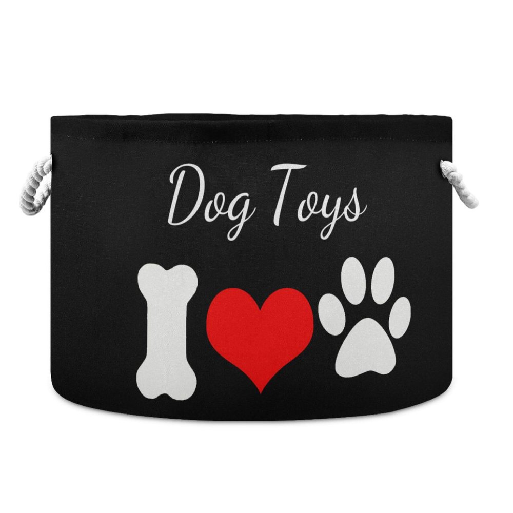 UMIRIKO Dog Toy Box Chest with Cotton Rope Black Toy Storage Organizer Boxes Bins Baskets for Small dogs, Pet Toy Box, Dog Toy Holder