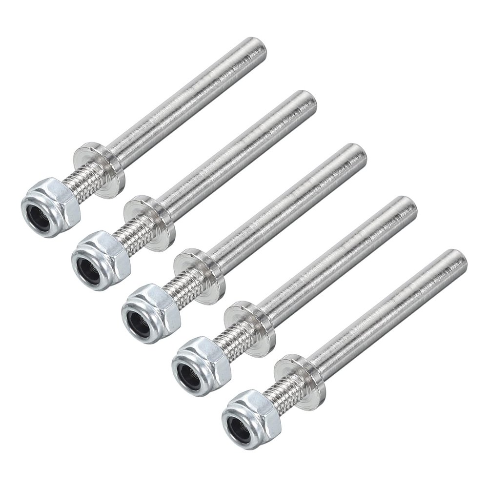 MECCANIXITY Pack of 5 Landing Gear Steel Axle 5/32 Inch Dia 1.7 Inch Length M4 Wheel Drive Shaft with Nuts for RC Airplane