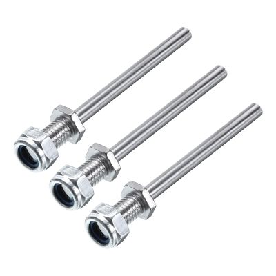 MECCANIXITY Pack of 3 Landing Gear Steel Axle 0.2 Inch Dia 3 Inch Length M8 Wheel Drive Shaft with Nuts for RC Airplane