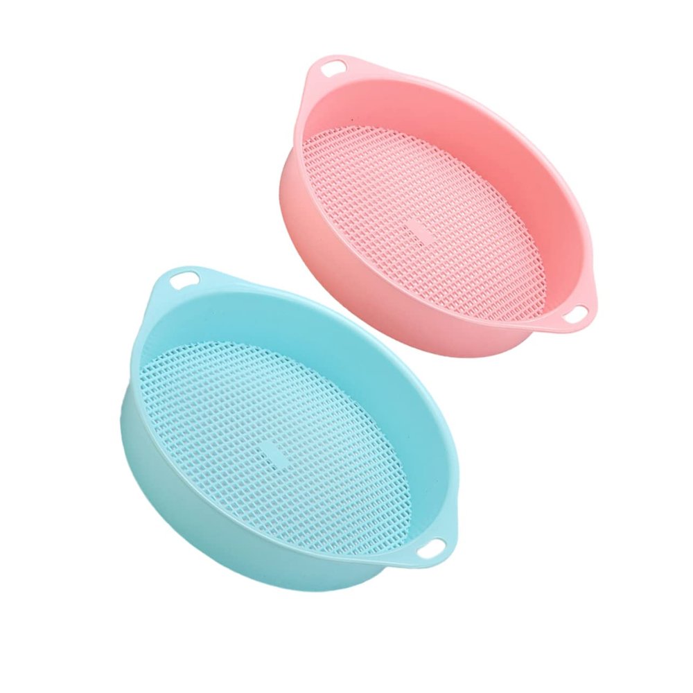 2pcs Plastic Garden Sieve Handle Lightweight Mesh Soil Sifter for and Stone Gardening Tool for Balcony and Gardens