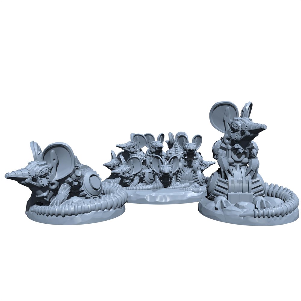 Tinkertail Horde | Battlebuilt Rat | Clockwork Rats | Miniature for Tabletop Games Like D&D and War Gaming Small (Normal Size) / Rat Swarm