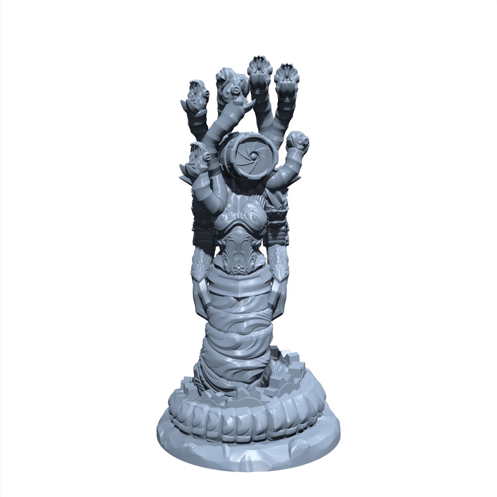 Metallia Serpentlace | Battlebuilt Snake God | Clockwork Medusa | Miniature for Tabletop Games Like D&D and War Gaming Medium (Normal Size) / Facial Head