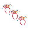 NOLITOY Fluffy Hair Hoops Headband Set 3pcs Pompom Headbands Children's Birthday for Boys and Girls view 1