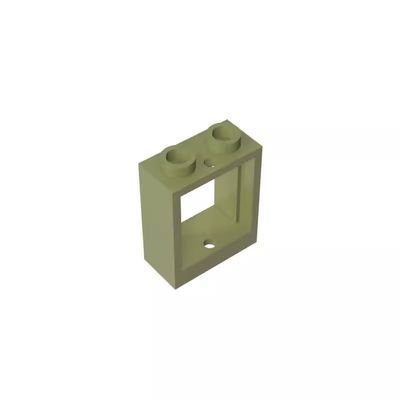 Gobricks GDS-783 60592 79128 Window 1x2x2 Flat Front, Olive Green, 10 pcs