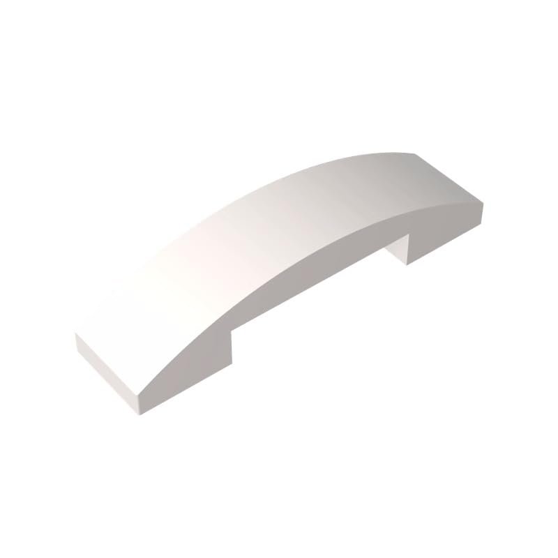 Gobricks GDS-831 93273 Slope Curved 4x1 Double With No Studs, White, 10 pcs