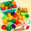 Kids Kitchen Toy Accessories Kitchen Playset Pretend Cooking Play Pots Pans Utensils Cookware Food Fruit Veges Shopping Storage Basket Learning Present for Girls Boys view 4