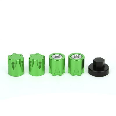 1/10 RC Crawler Wheel Center Caps, RC Wheel Rim Center Cap Aluminium RC Car Wheel Rim Center Cap M4 Nut for Traxxas TRX4 Axial SCX10 90046 D90 Tamiya (Green)