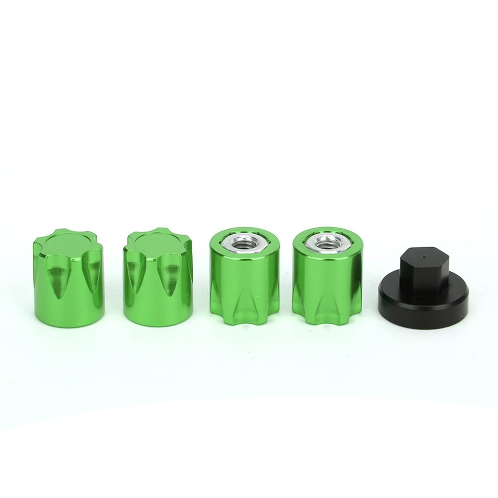 1/10 RC Crawler Wheel Center Caps, RC Wheel Rim Center Cap Aluminium RC Car Wheel Rim Center Cap M4 Nut for Traxxas TRX4 Axial SCX10 90046 D90 Tamiya (Green)