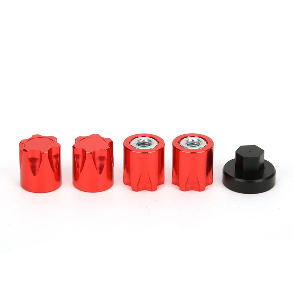 1/10 RC Crawler Wheel Center Caps, RC Wheel Rim Center Cap Aluminium RC Car Wheel Rim Center Cap M4 Nut for Traxxas TRX4 Axial SCX10 90046 D90 Tamiya (red)