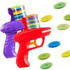 Sumind 2 Pcs Foam Disc Shooter Disc Launcher Zip Shot Shooter Blasters for Birthday Gifts Family Gatherings Games Outside Yard Activities (Red,Purple) view 1