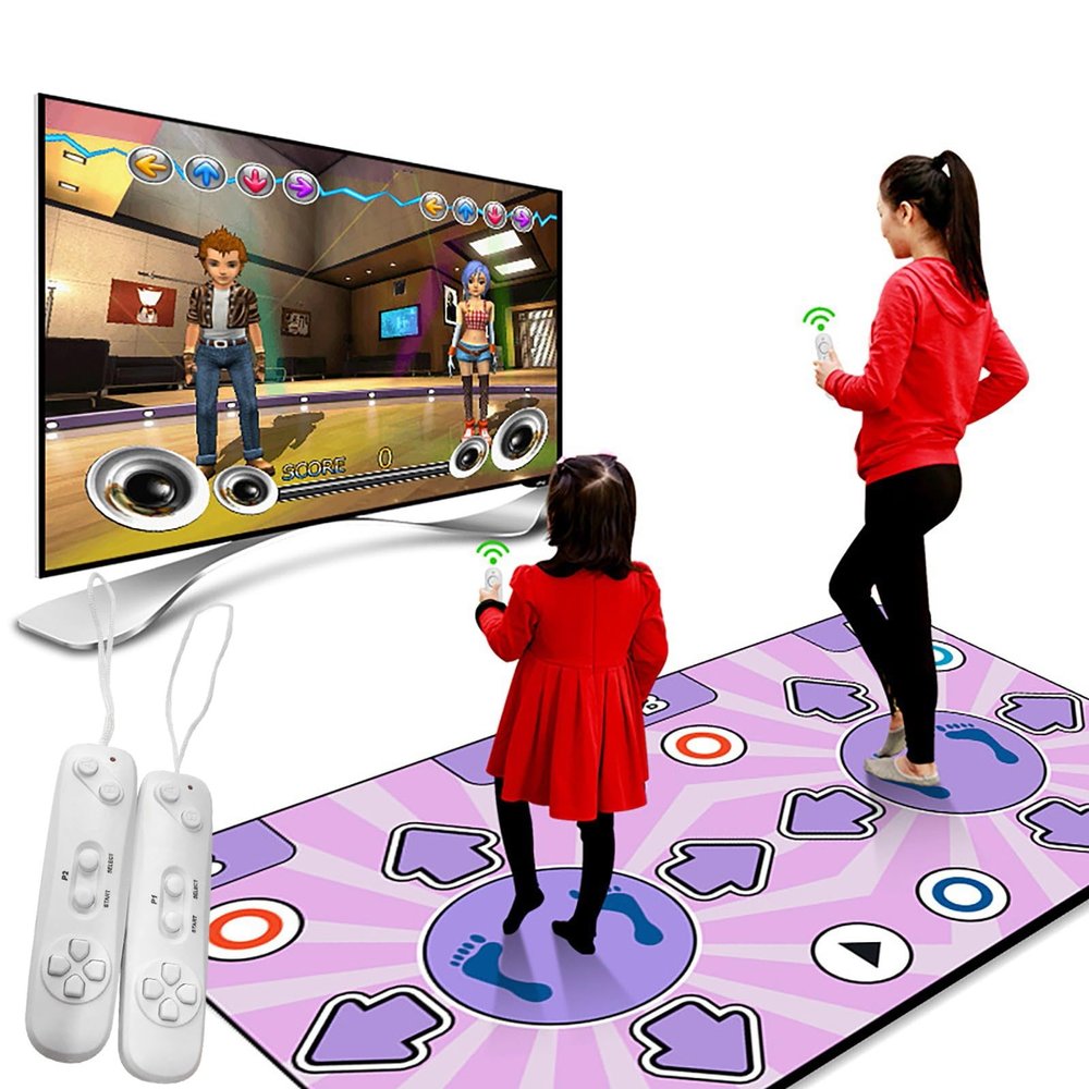 Dance Mats,TV And Computer Dual-User USB Electronic Music Dance Mats, 100 Built-in Music, 68 Sensory Games, Remote Control 65x37Inch