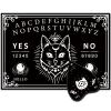 CREATCABIN Black Cat Wood Spirit Board Moon Phase Pendulum Board Kit Talking Boards with Planchette Dowsing Divination Metaphysical Message Board for Wicca Hunt Witch Stuff Halloween 11.8x8.3Inch view 1