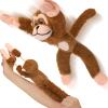 Gemscream 6 Pcs Flying Flingshot Monkey Funny Monkey Toys Finger Slingshot Toys Monkeys Plush Toy for Boys Girls Games Birthday Party Favors Stocking Stuffers view 1