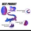 3D Printed Dragon Eggs with Dragon Inside, Articulated Crystal Dragons in Egg, Dragons Fidget Desk Toys for Gifts & Home Decor, 12 Inches (Laser Purple) view 2