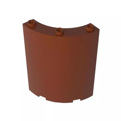Gobricks 30562 35276 Panel 4x4x6 Quarter Cylinder, Reddish Brown, 10 pcs