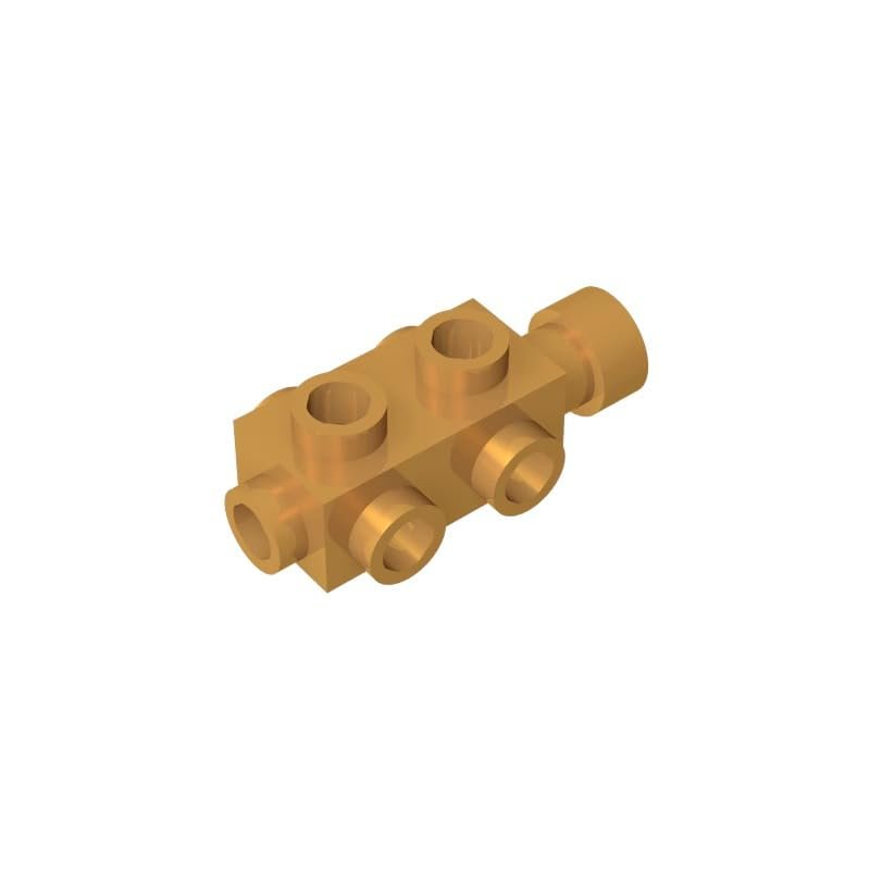 Gobricks 4595 Brick Special 1x2x2/3 With Studs On Sides, Pearl Gold, 1 pcs