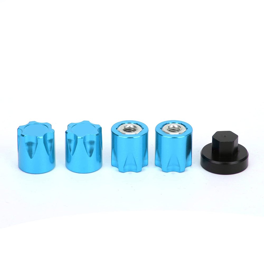 1/10 RC Crawler Wheel Center Caps, RC Wheel Rim Center Cap Aluminium RC Car Wheel Rim Center Cap M4 Nut for Traxxas TRX4 Axial SCX10 90046 D90 Tamiya (Blue)