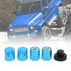1/10 RC Crawler Wheel Center Caps, RC Wheel Rim Center Cap Aluminium RC Car Wheel Rim Center Cap M4 Nut for Traxxas TRX4 Axial SCX10 90046 D90 Tamiya (Blue) view 3