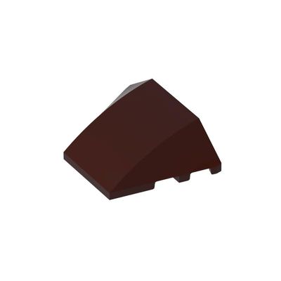 Gobricks 64225 Wedge Curved 4x3 No Studs (Plain), Dark Brown, 10 pcs