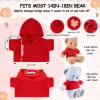 6 PCS Christmas Stuffed Bear Clothes Tee Shirt Red Sublimation Plush Bear Shirts Classic Stuffed Animal Bear T Shirts Hoodie 14-18 Inches Stuffed Bear Dolls view 2