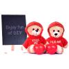 6 PCS Christmas Stuffed Bear Clothes Tee Shirt Red Sublimation Plush Bear Shirts Classic Stuffed Animal Bear T Shirts Hoodie 14-18 Inches Stuffed Bear Dolls view 3