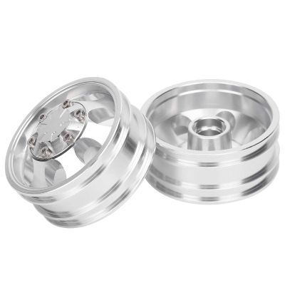 12mm Hex Hub RC Cars Wheels and Tires, RC Trailer Front Rear Wheels Rims Hubs with 7 Spokes for RC 1:10 On Road Racing Car for Tamiya 1/14 Tractor Truck (Front Wheels Rims)