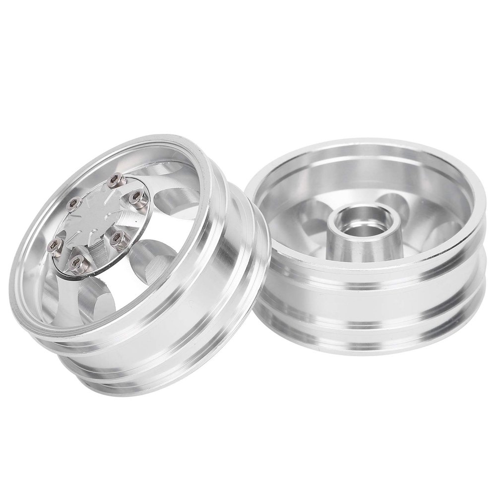 12mm Hex Hub RC Cars Wheels and Tires, RC Trailer Front Rear Wheels Rims Hubs with 7 Spokes for RC 1:10 On Road Racing Car for Tamiya 1/14 Tractor Truck (Front Wheels Rims)