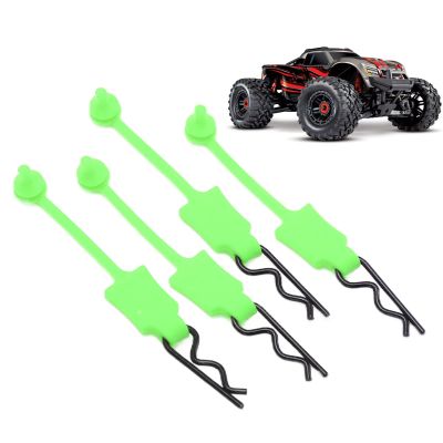 4Pcs Universal RC Body Clips Pins, RC Car Shell Bolt Latch Clip Replacement Plastic RC Car Parts Truck Buggy Shell for 1/10 RC Car Shell for ARRMA SCX10, for Traxxas D90, for GEN8 (Green)