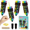 BeYumi 60Pcs Welcome Back to School Pencil Scratch Cards Gift Set for Kids DIY Magic Scratch Paper Art Bookmarks First Day of School Classroom Activity Art Project Party Favors view 1