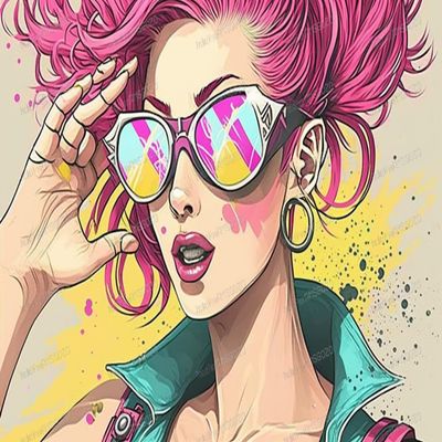 1000 Piece Cartoon Puzzles for Adults - Cool Sunglasses Girl Wooden Jigsaw Puzzle for Beginners, Unwind from Daily Life, and Toys for Family Bonding Activities