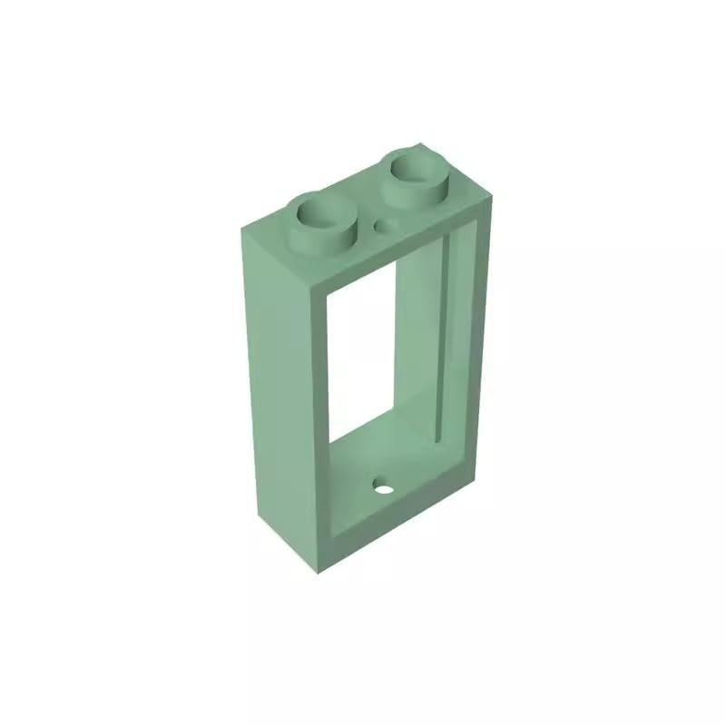 Gobricks GDS-782 60593 60602 Window 1x2x3 Flat Front, Sand Green, 10 pcs