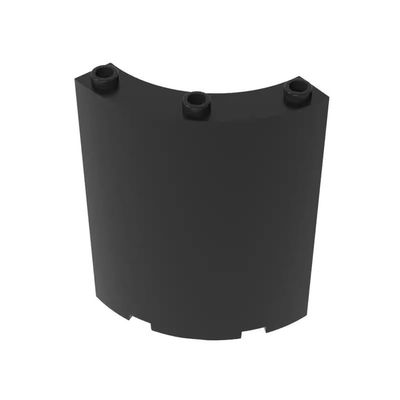 Gobricks GDS-774 30562 35276 Panel 4x4x6 Quarter Cylinder, Black, 10 pcs