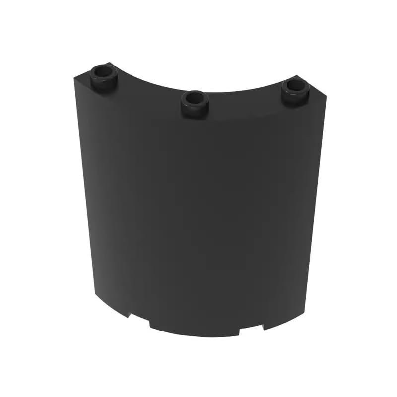 Gobricks GDS-774 30562 35276 Panel 4x4x6 Quarter Cylinder, Black, 10 pcs