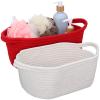 Abaodam 2 Pcs Cotton Rope Woven Basket with Handles Storage Baskets Rope Woven Baskets for Storage Toy Basket Bedroom Nursery Organization Bin view 1