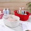 Abaodam 2 Pcs Cotton Rope Woven Basket with Handles Storage Baskets Rope Woven Baskets for Storage Toy Basket Bedroom Nursery Organization Bin view 3